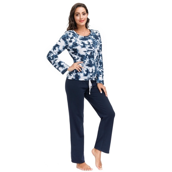 New Wake & Wear Women's 2 Pc Tie Dye Lounge Set - Picture 3 of 15